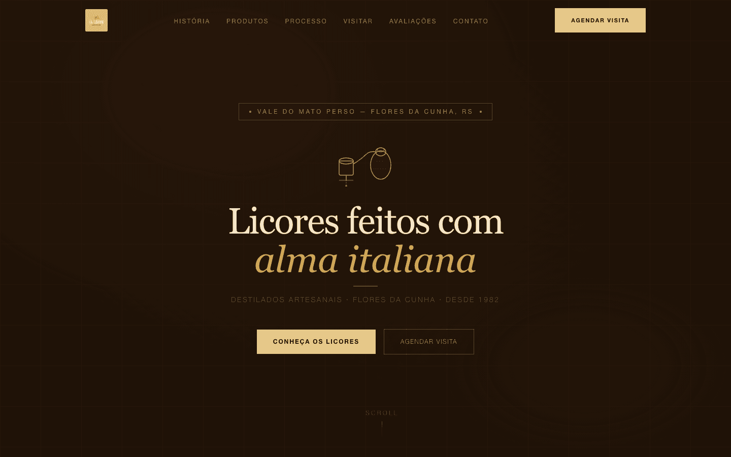 Site para destilaria artesanal